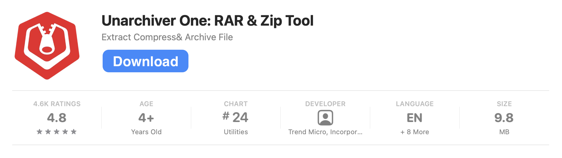 Download Unarchiver One in AS