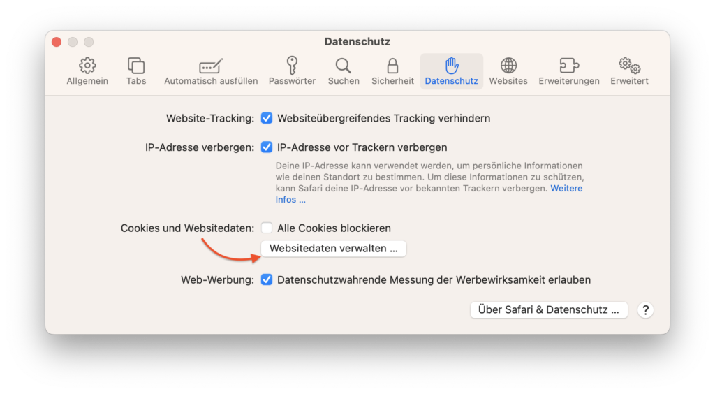 Website-Daten-verwalten